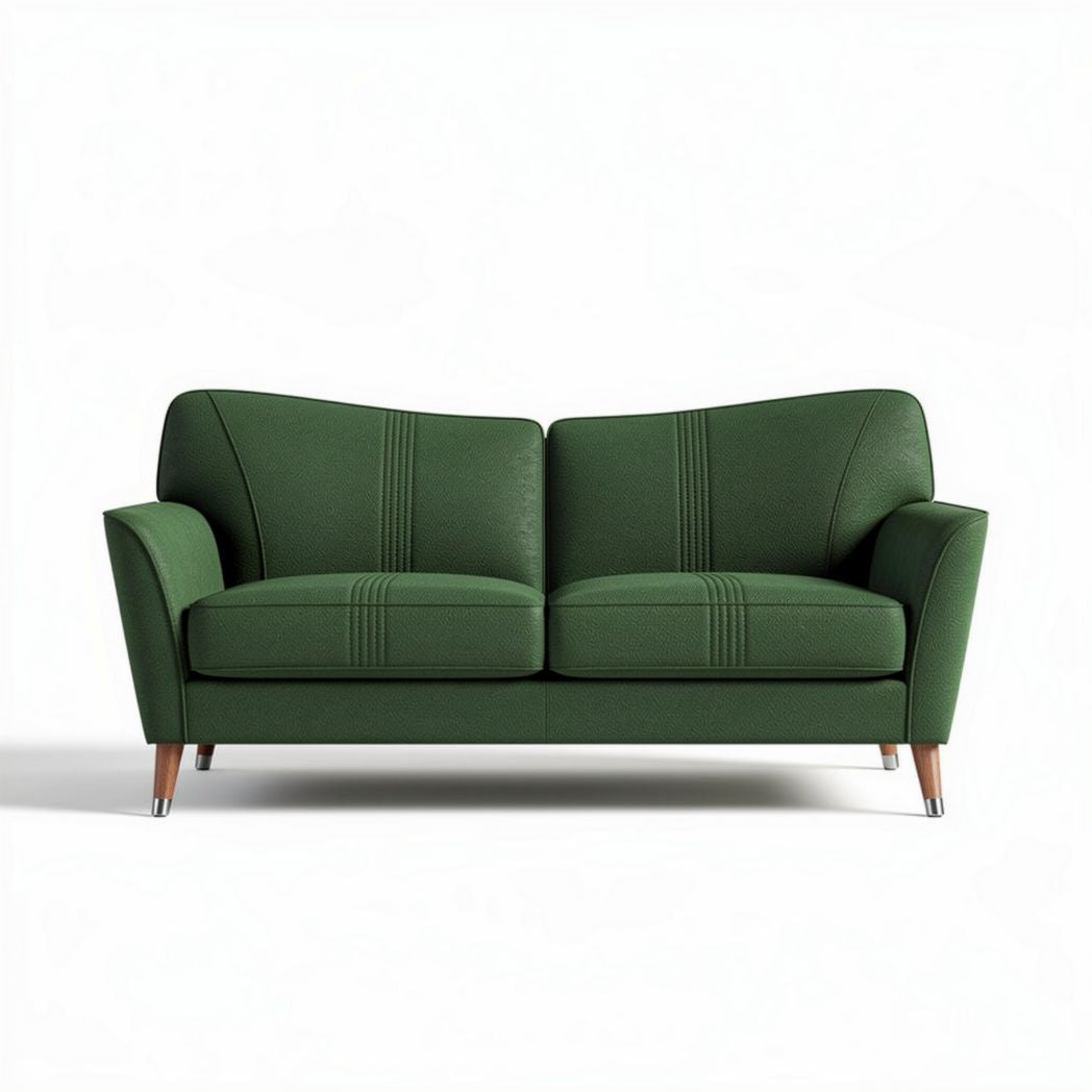 Canapé vert en tissu dimensions 180 x 90 x 75 cm pour salon moderne