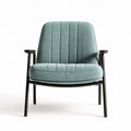 Chaise en tissu vert avec structure en métal noir 70 x 70 x 80cm